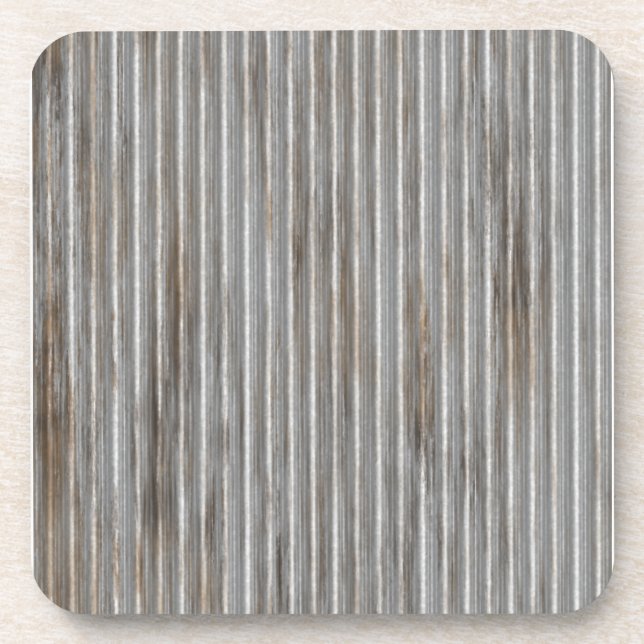 Silver Metal Ridges Coaster (Front)
