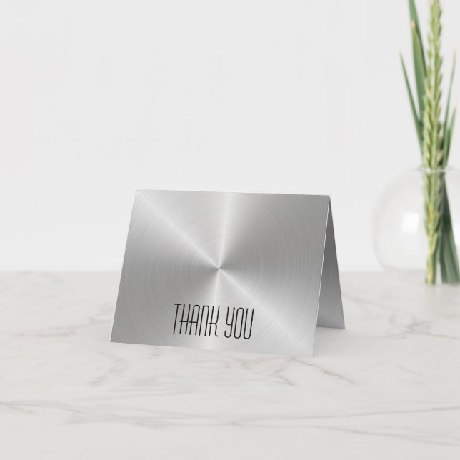 Silver Metal Shine - Thank You Note Card (Front)