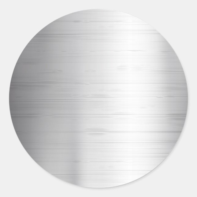 Silver metal texture classic round sticker (Front)