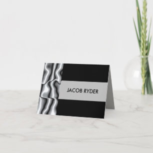 Silver Metal Thank You Card