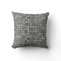 Silver metalic tiles pattern tiles Pillow