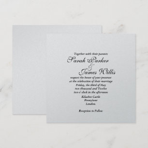 Silver metallic - Add your own ribbon Invites