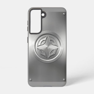 Silver Metallic Carved Design on Grey  Samsung Galaxy Case