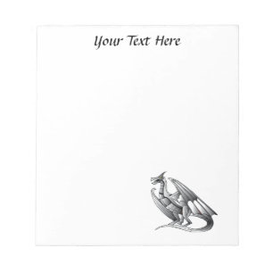 Silver Metallic Dragon Notepad