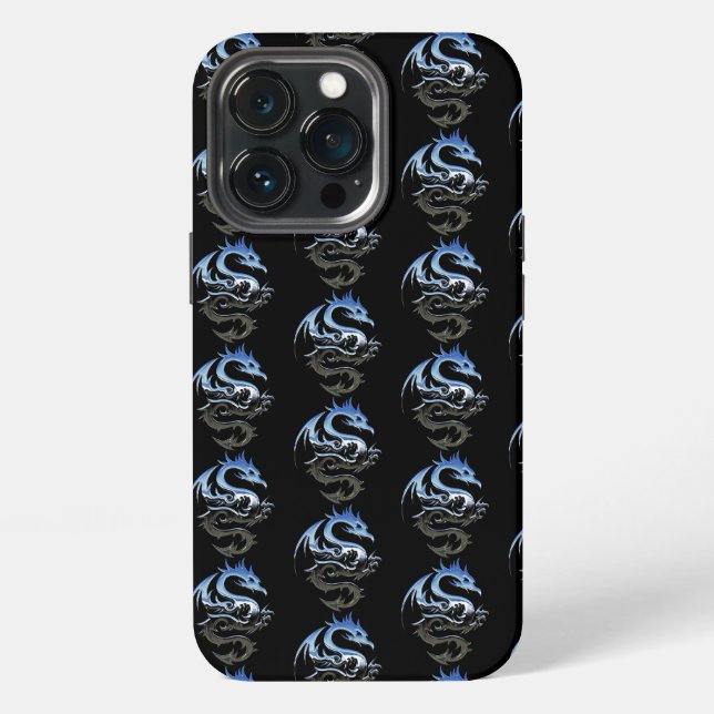 Silver Metallic Dragon Pattern   iPhone Case (Back)