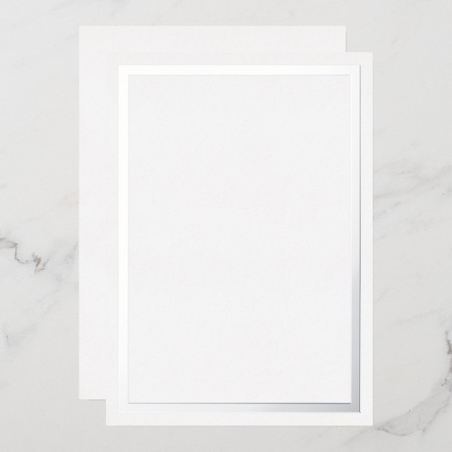 Silver Metallic Foil Border Cards (Front/Back)