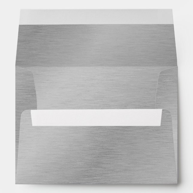 Silver Metallic Foil, Elegant, Modern Envelope (Back (Bottom))
