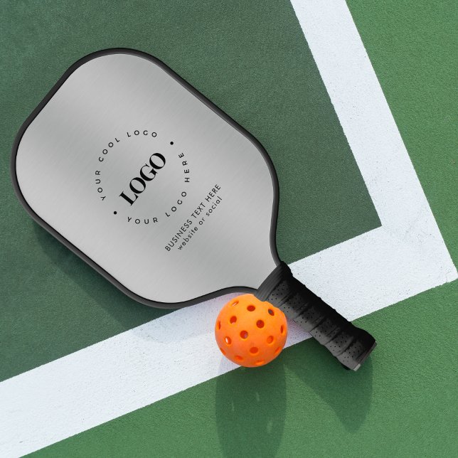 Silver Metallic Grey Add Company Custom Logo Pickleball Paddle (Creator Uploaded)