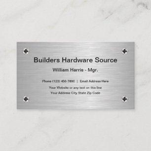 Silver Metallic Hardware Theme Business Card