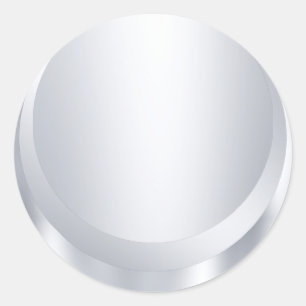 Silver Metallic Look Blank Modern Template Classic Round Sticker