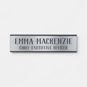 Silver Metallic Look Hanging Door Sign Name Plate