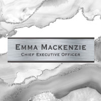 Silver Metallic Look Hanging Door Sign Name Plate