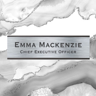 Silver Metallic Look Hanging Door Sign Name Plate