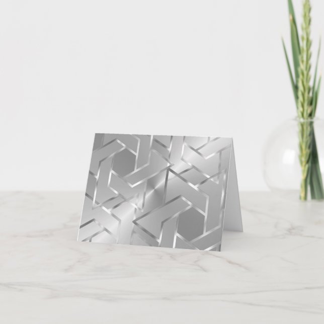 Silver Metallic Look Star of David Thank You Card (Front)