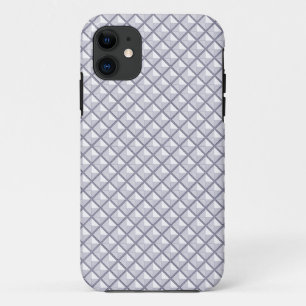 Silver, metallic look, studded grid iPhone 11 case