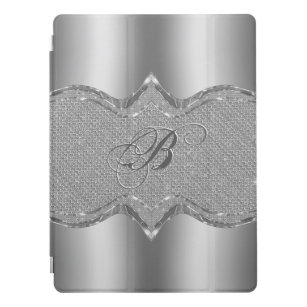 Silver Metallic Look With Diamonds Pattern 2 iPad Pro Cover