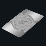 Silver Metallic Look With Diamonds Pattern iPad Mini Cover<br><div class="desc">Silver tones shiny metallic look with diamonds pattern. Custom and optional monogram.</div>