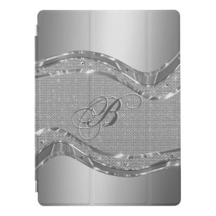 Silver Metallic Look With Diamonds Pattern iPad Pro Cover