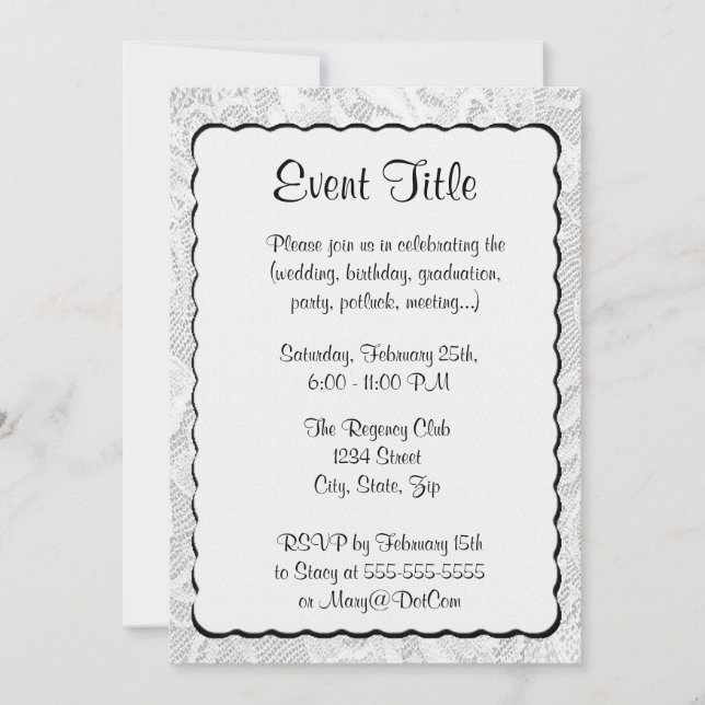 Silver Metallic Looking Background Invitation (Front)