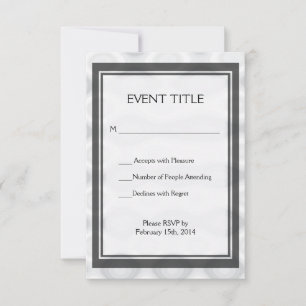 Silver Metallic Looking Background RSVP Card