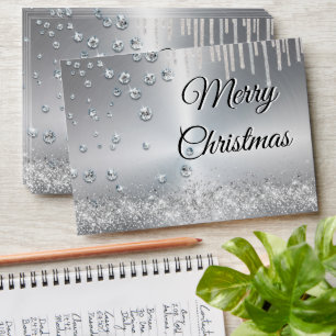 Silver Metallic Merry Christmas Envelope