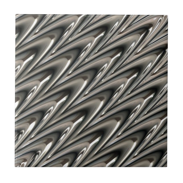 Silver Metallic Pattern Iron Steel Texture Ceramic Tile (Front)