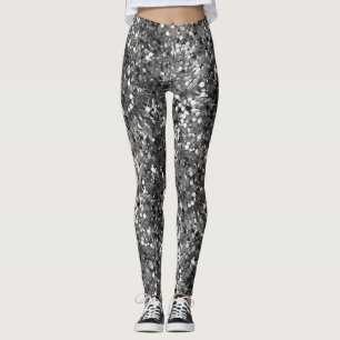 Silver Metallic Sequin  Leggings