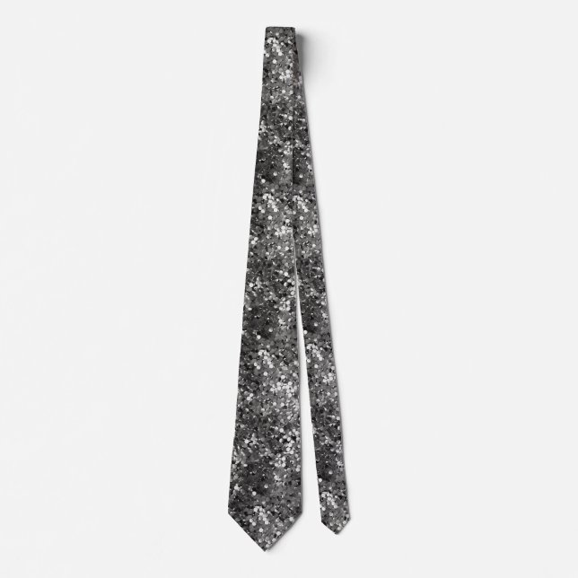 Silver Metallic Sequin  Tie (Front)