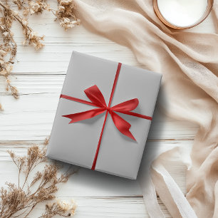 Silver Metallic Solid Colour Classic Elegant Wrapping Paper