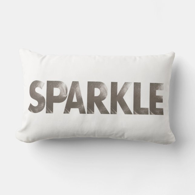 Silver Metallic Sparkle Lumbar Pillow (Front)