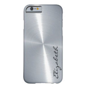 Silver Metallic Stainless Steel Metal Look Barely There iPhone 6 Case