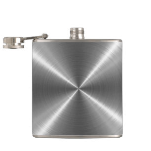 Silver Metallic Steel Metal 3 Hip Flask