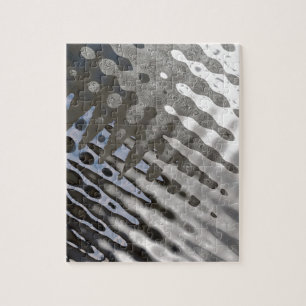 Silver Metallic Steel Texture Abstract Pattern Jigsaw Puzzle