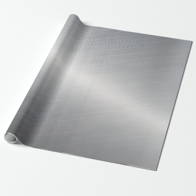 Silver Metallic Texturised  Wrapping Paper (Unrolled)