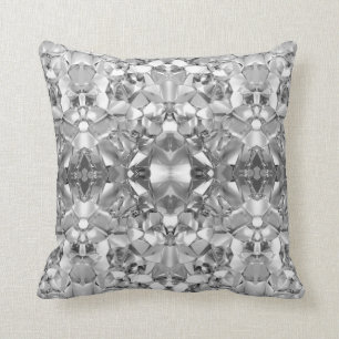 silver metals graphic grey cushion
