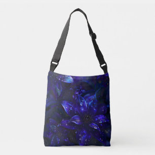 Silver Midnight Blooms Crossbody Bag
