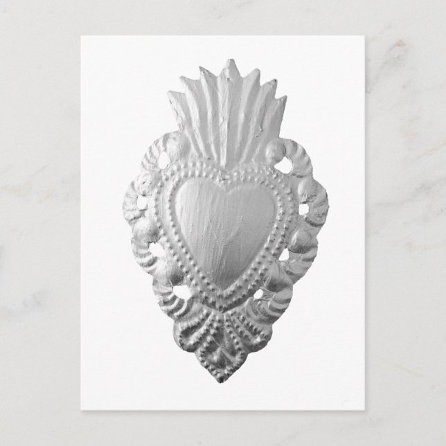 Silver Milagro heart Postcard (Front)