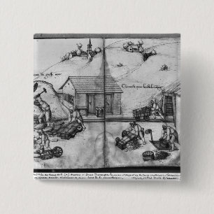 Silver mine of La Croix-aux-Mines 15 Cm Square Badge