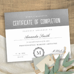 Silver Minimal Certificate of Completion Award