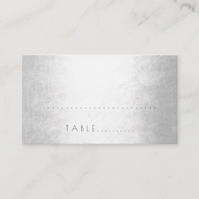 Silver Minimalism Wedding Escort Place Pack Place Card (Front)