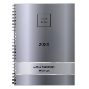 Silver minimalist elegant business notebook