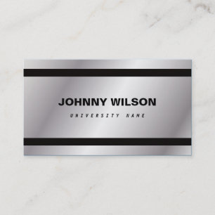 Silver Minimalist Graduate Student Business Card