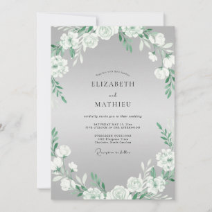Silver Mint Foliage Eucalyptus Wedding Invitation