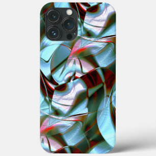 Silver mint in abstract shapes and grainy texture iPhone 13 pro max case