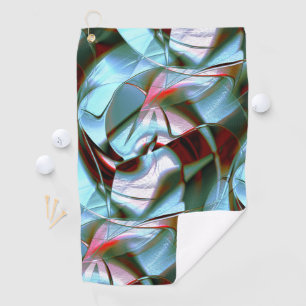Silver mint in abstract shapes and grainy texture golf towel