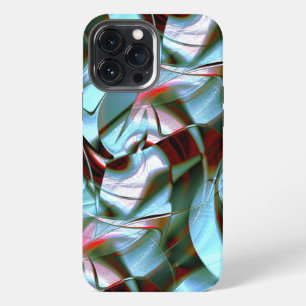 Silver mint in abstract shapes and grainy texture iPhone 13 pro max case