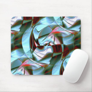 Silver mint in abstract shapes and grainy texture mouse pad