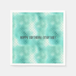 Silver Mint Mermaid Napkin