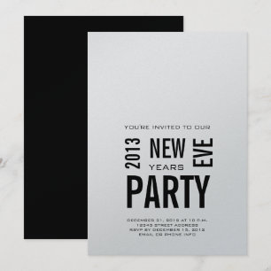 Silver Modern 2013 New Years Eve Party Invitation