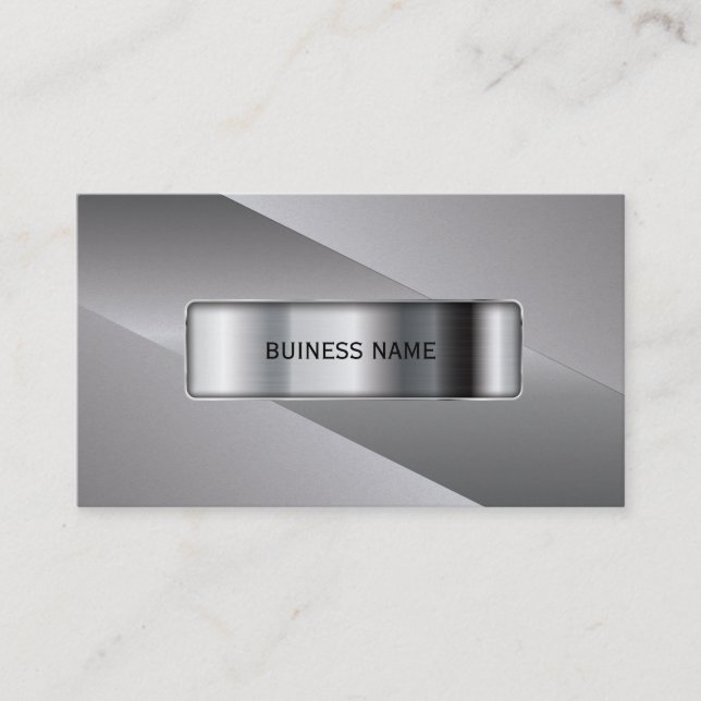 Silver Modern Metal Frame Professional Business Card (Front)